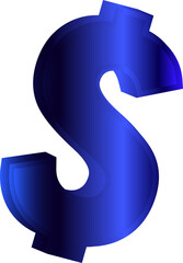 A glowing blue dollar sign representing financial success