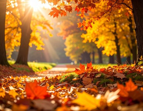 Tranquil Autumn Landscape in Golden Light