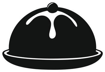 Naklejka premium Delicious chocolate cake design silhouette with white cream topping decoration