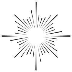 Obraz premium Black radiating lines forming a dynamic sunburst starburst effect graphic design element