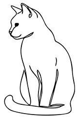 Obraz premium Simple Cat Outline