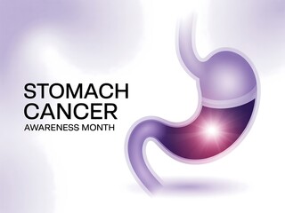 Raising awareness for stomach cancer month with a stylized anatomical illustration of the human stomach