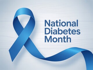 Raising awareness for national diabetes month with a prominent blue ribbon symbol