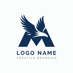 Fototapeta premium Eagle Logo With The Initial A