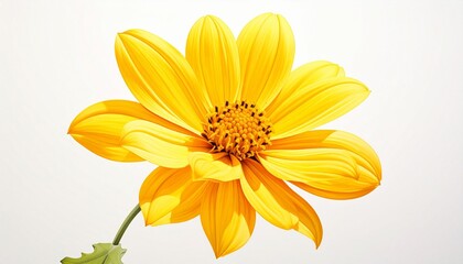 yellow flower on white background