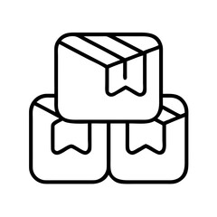 Boxes stacked delivery package shipping cargo distribution storage container parcels logistics order icon line