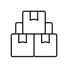 Stack of shipping boxes vector icon for delivery cargo and storage concept line art illustration design
