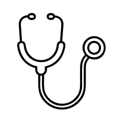 Stethoscope vector outline for medical diagnosis equipment healthcare tool and doctor instrument line art design