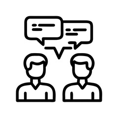 Communication conversation dialogue discussion group icon people talking speech bubble vector illustration