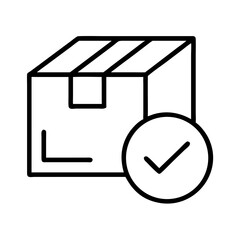 Delivered package icon vector illustration for shipping confirmation and order tracking services and delivery status