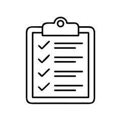Checklist clipboard task list vector icon symbol sign for business project management and to do list planning