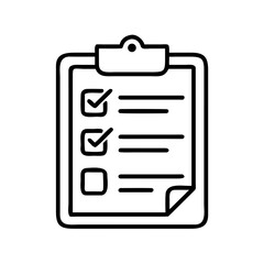 Checklist clipboard vector icon for task management and project planning organization and productivity tool