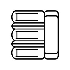Stack of books illustration for education and reading concept in simple outline style vector graphic design