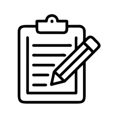 Clipboard with pencil icon vector illustration for note taking task management and document creation process