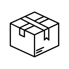Cardboard box outline vector icon for delivery packaging and storage solution for shipping and moving needs