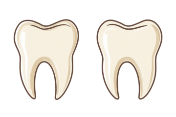 Tooth icon illustration in flat and linear design, isolated on white background. Perfect for dental, oral care, healthcare, and medical design projects.