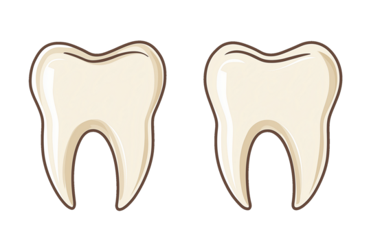 Tooth icon illustration in flat and linear design, isolated on white background. Perfect for dental, oral care, healthcare, and medical design projects.