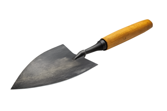 Trowel isolated on a transparent or white background, ideal for gardening, masonry, construction, DIY projects, landscaping, and outdoor tool design concepts.