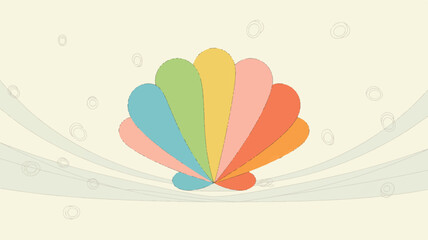 A minimalist abstract digital illustration with soft, flowing curved shapes in pastel colors. 