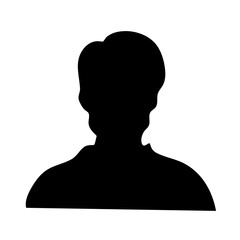 men head silhouette in transparent background 