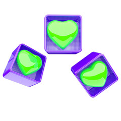 3d render icon object composition