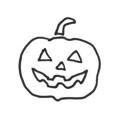 Halloween pumpkin silhouette. Hand drawn pumpkin icon. Pumpkin simple flat color icon vector. 