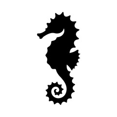 seahorse silhouette in transparent background 