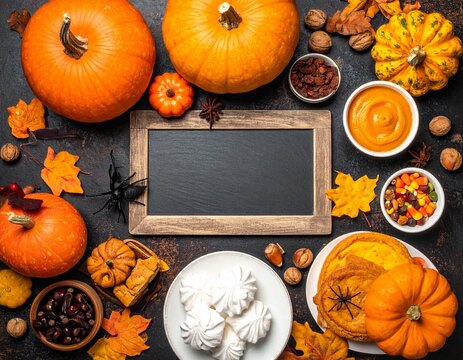 halloween background with pumpkins
