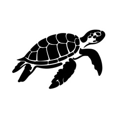 turtle silhouette in transparent background 