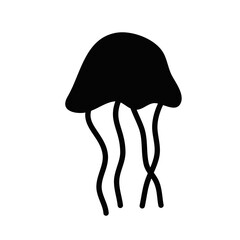 jellyfish silhouette in transparent background 