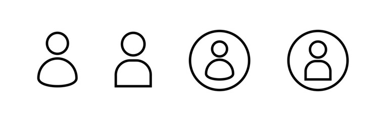 User profile icons in outline style, avatar symbols, minimalist people pictograms set, Vector illustration.