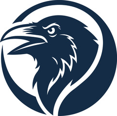 Raven Head in a Circle Logo