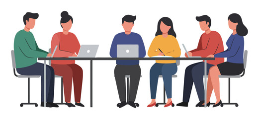 Adult Learners Business Course Vector. Minimalist Evening Education Design.