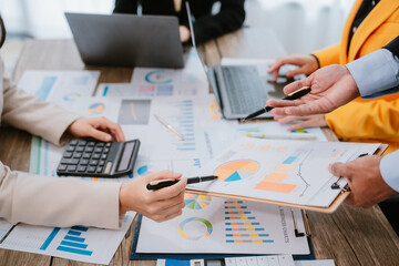 Group of business people or lawyers at meeting, hands close-up