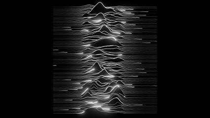 Abstract wave lines background. Minimalist pulsar graph pattern.