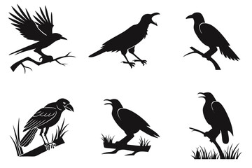 Crimson dusk minimalist icon set six modern graphics