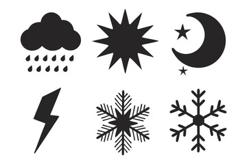 Obraz premium Minimalist gradient sky icon set with four color palette