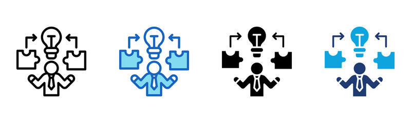 Problem Solving icon Multi Style Vector Illustration