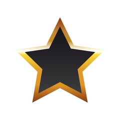 Elegant five-pointed star with golden border