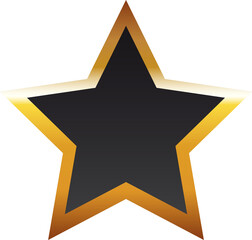 Black and gold star symbol illustration