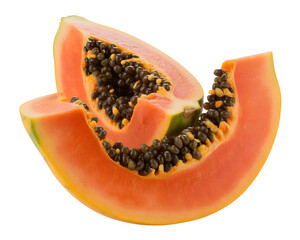Juicy papaya slices bursting with flavor for healthy recipes and tropical fruit promotions, a vibrant and delicious ingredient for culinary creatives