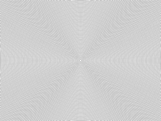 Thin black lined circles from small to large creating a spiral effect