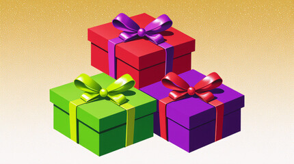 Fototapeta premium Colorful gift boxes stacked together, ready for celebration or special occasion, creating a festive atmosphere