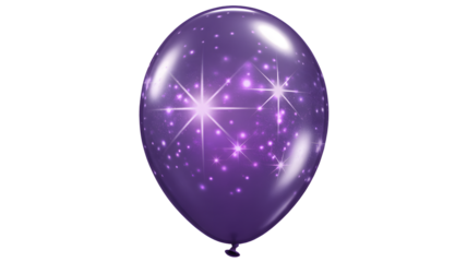 Elegant purple party balloon with sparkling stars for magical celebrations, birthday decor, and festive events adding a touch of wonder to any gathering