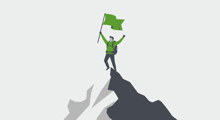 Conqueror Celebrates Overcoming Challenges By Reaching The Peak Of a Mountain