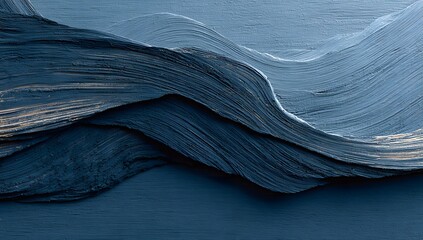 Abstract dark blue clay background with textured waves and subtle hints of wood grain, evoking deep ocean or artistic brushstrokes