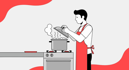 Cooking Delights: A Modern Kitchen Scene Featuring Preparing Food Seamlessly