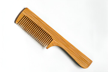 wooden comb isolated on white background