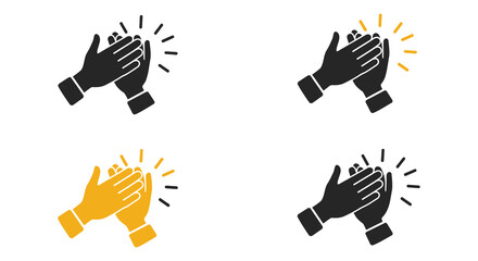 Hands clapping in different styles and colours a symbol of applause