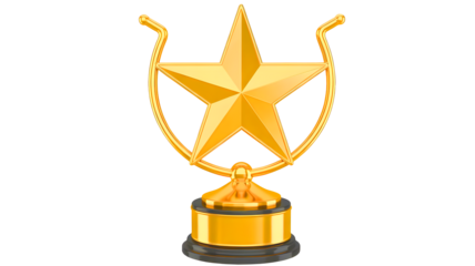 Celebrate success with this stunning golden star trophy, perfect for awards, achievement recognition, or honoring top performers in any field